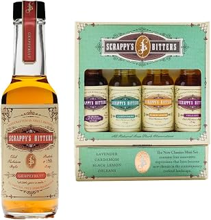 Scrappy's Bitters Bundle – Grapefruit (5 oz) & The New Classics Gift Set (4 ct, 0.5 oz) – Organic Ingredients, Finest Herbs & Zests, No Artificial Flavors or Dyes – Handcrafted in the USA