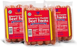 Vienna Beef Vienna® Beef Jalapeno Cheddar Beef Franks 6" 6:1 2 lbs. (3 Pack)