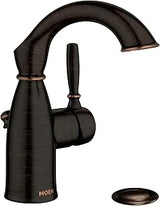 Moen Sarona Mediterranean Bronze One-Handle Single Hole Rustic Farmhouse Bathroom Sink Faucet with Optional Deckplate, 84144BRB