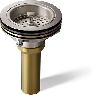 Kohler K-8801-VS Duostrainer Sink Strainer with Tailpiece, Fits Most Standard Kicthen Sinks, Vibrant Stainless