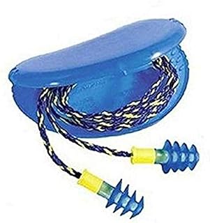 Howard Leight FUS30-HP Fusion Reusable Regular Corded Earplugs in HearPack Storage Box, Blue;Yellow, One Size Fits All(Pack of 100)