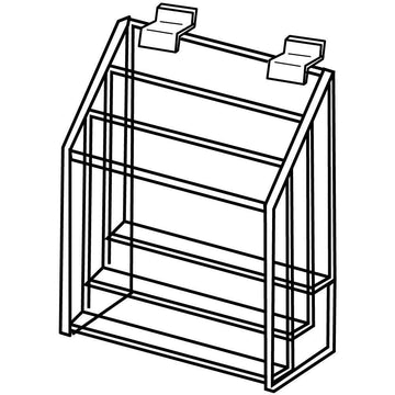 3 Compartment Brochure Holders for Slatwall by Retail Resource – Acrylic, clear, Model 2200