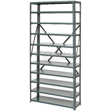 Open Style Steel Shelf with 11 Shelves by Global Industrial – 12"L x 36"W x 73"H, Alloy Steel, Grey, Model 239602