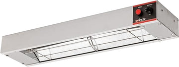 Winco 24" Silver Food Heat Lamp Strip Heater with Undermount Brackets | Undermount design, Heat reflectors, Toggle switch, 500W power, Great for Hot Holding, Serving Lines, Buffets and Foodservice