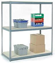 Global Industrial Wide Span Rack 72Wx15Dx96H, 3 Shelves Wood Deck 900 Lb Cap. Per Level, Gray