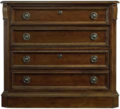 Cherry Veneer Lateral File Cabinet with Distressed-Finish Wood Frame, 2-Drawer Traditional Filing Cabinet for Home Office, Brown