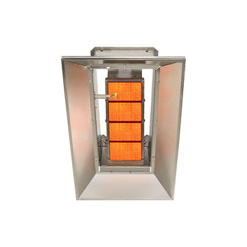 SunStar Natural Gas Heater Infrared Ceramic by GUM – 17.75"L x 26.5"W x 7.75"H, Aluminized Steel / Aluminum Reflectors, Silver, Model SG4-N