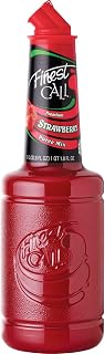 Finest Call Premium Strawberry Puree Drink Mix, 1 Liter Bottle | Light, Refreshing, Vibrant Flavor | Cocktails & Mocktails, Premium Ingredients, Consistent Quality, Easy Pour Spout