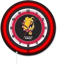 Holland Bar Stool Clk19BKFerrSt NCAA 19 in. Dia. Ferris State University Double Neon Wall Clock Black