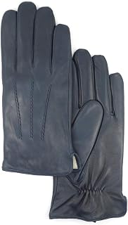 MGGMOKAY Mens Luxury Nappa Lambskin Leather Gloves Cashmere Lining