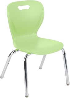 LNT-INM3016GAP-SO Learniture Shapes Series Stacking School Chairs for Classroom, 16" Seat Height, Green Apple, Pack of 4