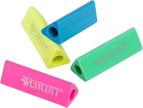 Westcott Triangular Pencil Grip Eraser, 4 Pack