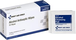 First Aid Only PhysiciansCare 51019 Alcohol Prep Pads, Single Use Packets, 50 Packets/BX