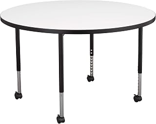 Learniture Structure Series Mobile Round Collaborative Adjustable Height Table
