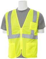 DeltaPlus Safety Vest S363P by ERB – Large, Polyester, Hi Viz Lime, Model 61648