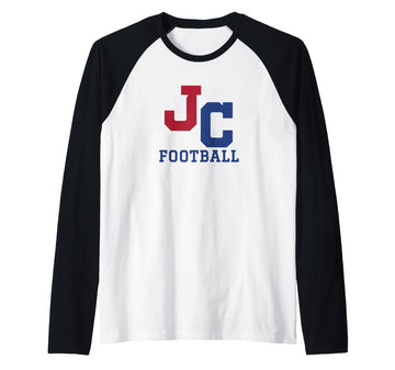 John Curtis Christian School Logo Football Raglan Baseball Tee by John Curtis, River Ridge, LA 70123 – Black, Model CX5KPERXTZ9