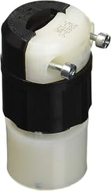 Leviton 15 Amp, 125 Volt, Connector, Straight Blade, Industrial Grade, Grounding, 5269-C, Black-White