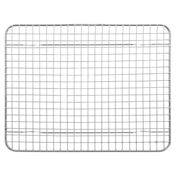 Mesh Pan Grate Rectangular Half Size Chrome-Plated Steel - 10"L x 8"W x 1/2"H by HUBERT – Steel, Silver