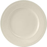 Tuxton China HEA-110 Plate, 11" Diameter, Round, Wide Rim, Embossed, Microwave and Dishwasher Safe, Oven Proof, Fully Vitrified, Ceramic, Hampshire, American White/Eggshell, Pack of 12