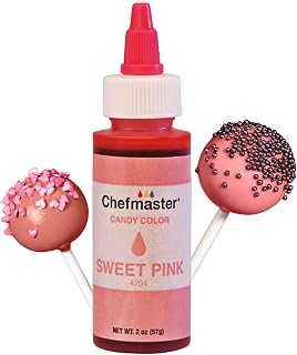 Chefmaster Sweet Pink Candy Color | True-Tone Shades | Oil-Based | Professional-Grade Dye | Chocolate, Strawberries, Cake Pops | Decorating | Easy-to-Use | Manufactured in the USA | 2 oz