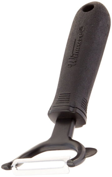 Black Straight Edge Y Peeler by Winco – 6.5", Stainless Steel, Silver, Model VP-300