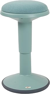 ECR4Kids Sitwell Wobble Stool with Cushion, Adjustable Height, Active Seating, Seafoam