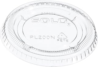 Disposable Souffle Cup Lid to be used with Dart Solo cup Clear Plastic 125 Ct PL200N