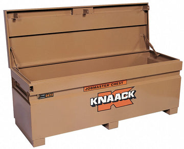 Jobmaster Jobsite Storage Chest by KNAACK – 24"L x 72"W x 28.25"H, 23.0 cubic_feet, Steel, Tan, Model 2472