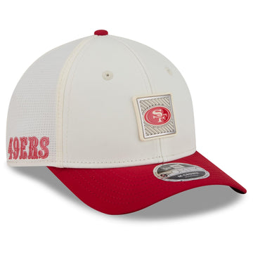 Youth Cream/Scarlet San Francisco 49ers 2026 Training Camp 9FORTY M-Crown Adjustable Hat by New Era – 100% Polyester - Crown, Model 26 Nfl Training Camp Youth 9forty
