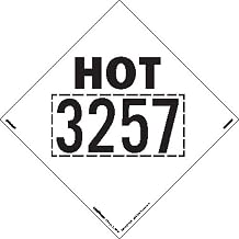 Labelmaster Hot 3257 Marking 273mm x 273mm Rigid Vinyl DOT Placard