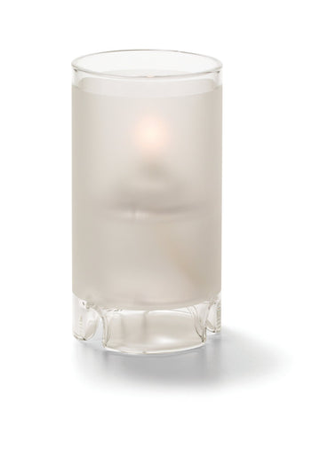 Miniature Satin Crystal Glass Cylinder Lamp by Hollowick – Glass, Model 48017F