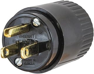 Hubbell Straight Blade Plug, 5-15P, 15 A, 125V AC, 2 Pole, Screw Terminals, Grounded - 1 Each