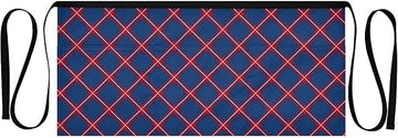 Kitchen Apron Red Blue Tartan | Unisex Server Apron with 3 Pockets, Adjustable for Waiters, Gardeners, Kitchen, BBQ, Painting and Restaurant Work