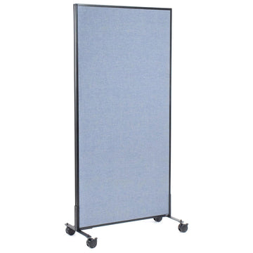 36-1/4"W x 75" H Mobile Office Partition Panel by Global Industrial – Alloy Steel, Blue, Model 694957MBL