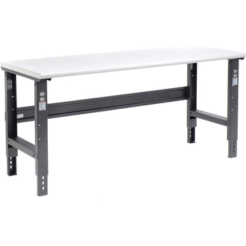 Adjustable Height Workbench C-Channel Leg by Global Industrial – 30"L x 72"W x 3"H, Steel, Black, Model 183991BK