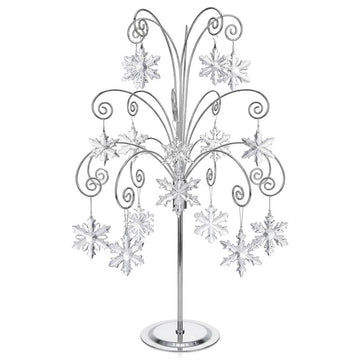 HOHIYA Metal Ornament Tree Stand, 20 Inch Height, Silver