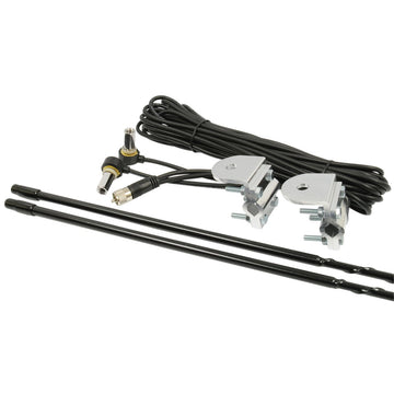 Platinum Series 4 Foot 1000 Watt Dual Mirror Mount CB Antenna Kit by RoadPro – 4 Foot, copper, Black, Model RPPS-24KB