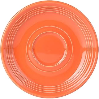 Tuxton Concentrix Papaya Solid Color 6-Inch Saucer, Case of 24, Orange; Scratch Resistant; Chip Resistant; Lead & Cadmium Free; Dishwasher, Microwave, Oven Safe