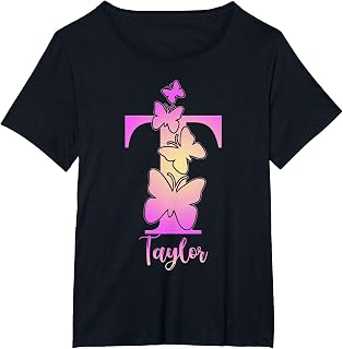 Taylor, Cute Personalized Butterfly Custom Kids Girls Name T-Shirt