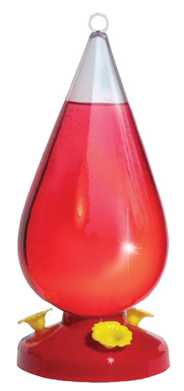 Dew Drop 32-Ounce Plastic Hummingbird Feeder by Perky-Pet – 4.63"L x 4.62"W x 10.22"H, 32 fluid_ounces, Plastic, Clear