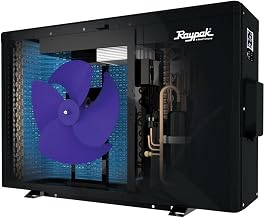 Raypak Crosswind Side Discharge Heat Pump Pool Heater, 61k BTU, Inverter Control, Titanium, Heat/Cool