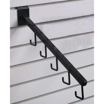 Slatwall Waterfall Faceout with 5 Hooks by Retail Resource – Metal, Model SSW5HB