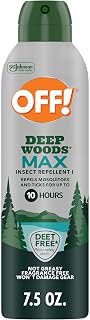 OFF! Deep Woods Max Insect Repellent, Mosquito & Tick Aerosol Bug Spray with 20% Picaridin, Long Lasting DEET-Free Protection For Up to 10 Hours 7.5 oz