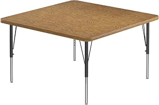 Correll 36" Top Bar Stool/Standing Height Square Activity Table in Oak