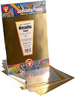 Hygloss Products Metallic Foil Paper - Great for Arts and Crafts, Classroom Activities and Artists - Self-Adhesive - 8.5" x 11" - Gold - 5 Sheets