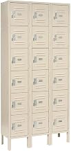 Global Industrial Six Tier Locker, 12x18x12, 18 Door, Unassembled, Tan