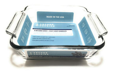 Glass Square Baking Dish 8 Inch, 1 Count by Anchor Hocking – 8 inches, 1.0 quarts, Glass, Clear, Model 0076440819342