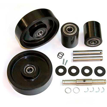 GPS Complete Wheel Kit for Manual Pallet Jack - Fits Mighty Lift by GPS - Generic Parts Service – 10"L x 10"W x 5"H, Polyurethane, Black, Model GWK-BF-CK*