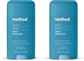 Method Deodorant, Glacier + Granite, 24 Hour Odor Protection, 2.65 oz, (Pack of 2)