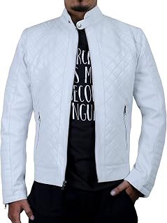 Men's Genuine Lambskin Leather Jacket (Black, Quilted Jacket) - 1501491